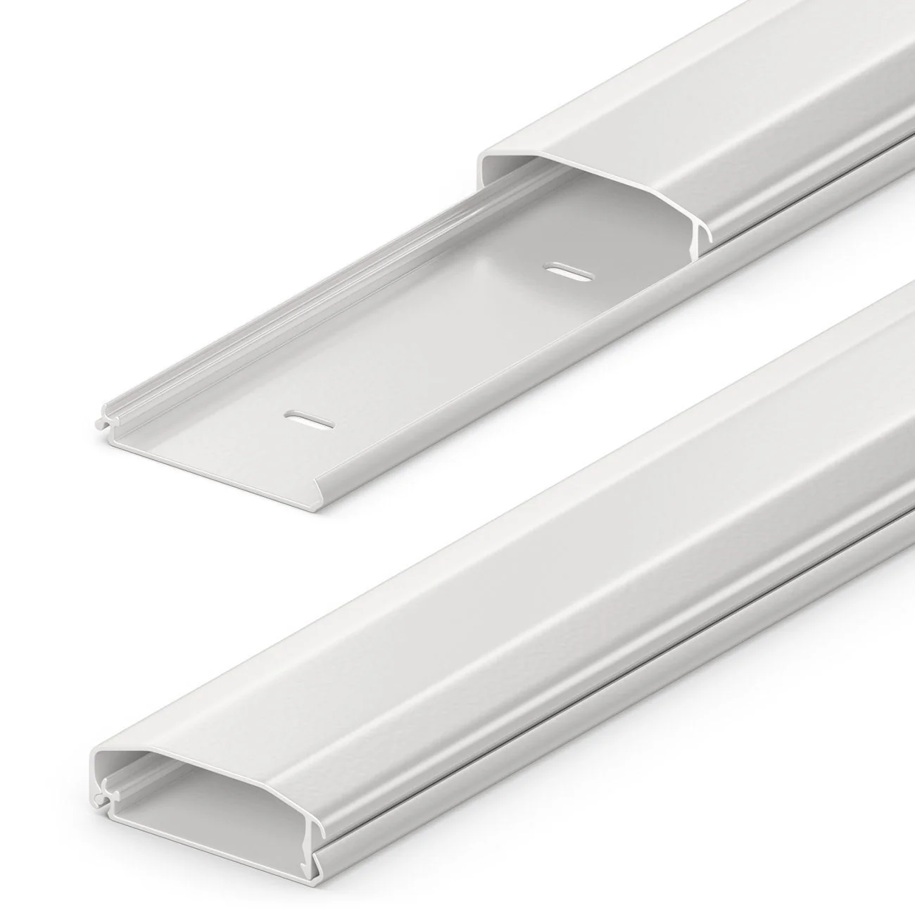 Kabelzubehör deleyCON Universal Kabelkanal hochwertiges PVC Länge 50cm - Weiß