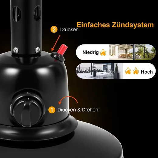 COSTWAY Heizstrahler 4000 W Terrassenheizer elektrisch für Außenbereich