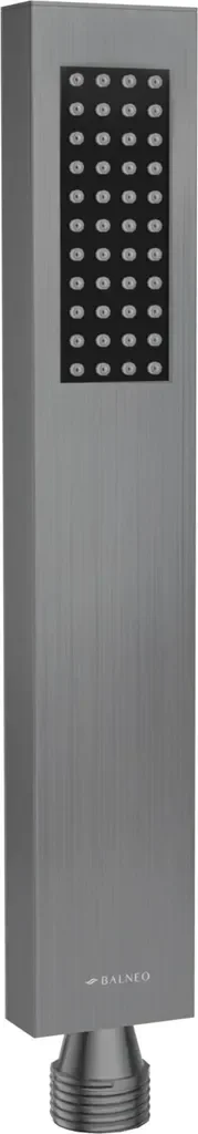 Balneo Duschkopf aus Edelstahl rechteckig anthrazit | Duschbrause Wassersparend CASCADE GUN METAL