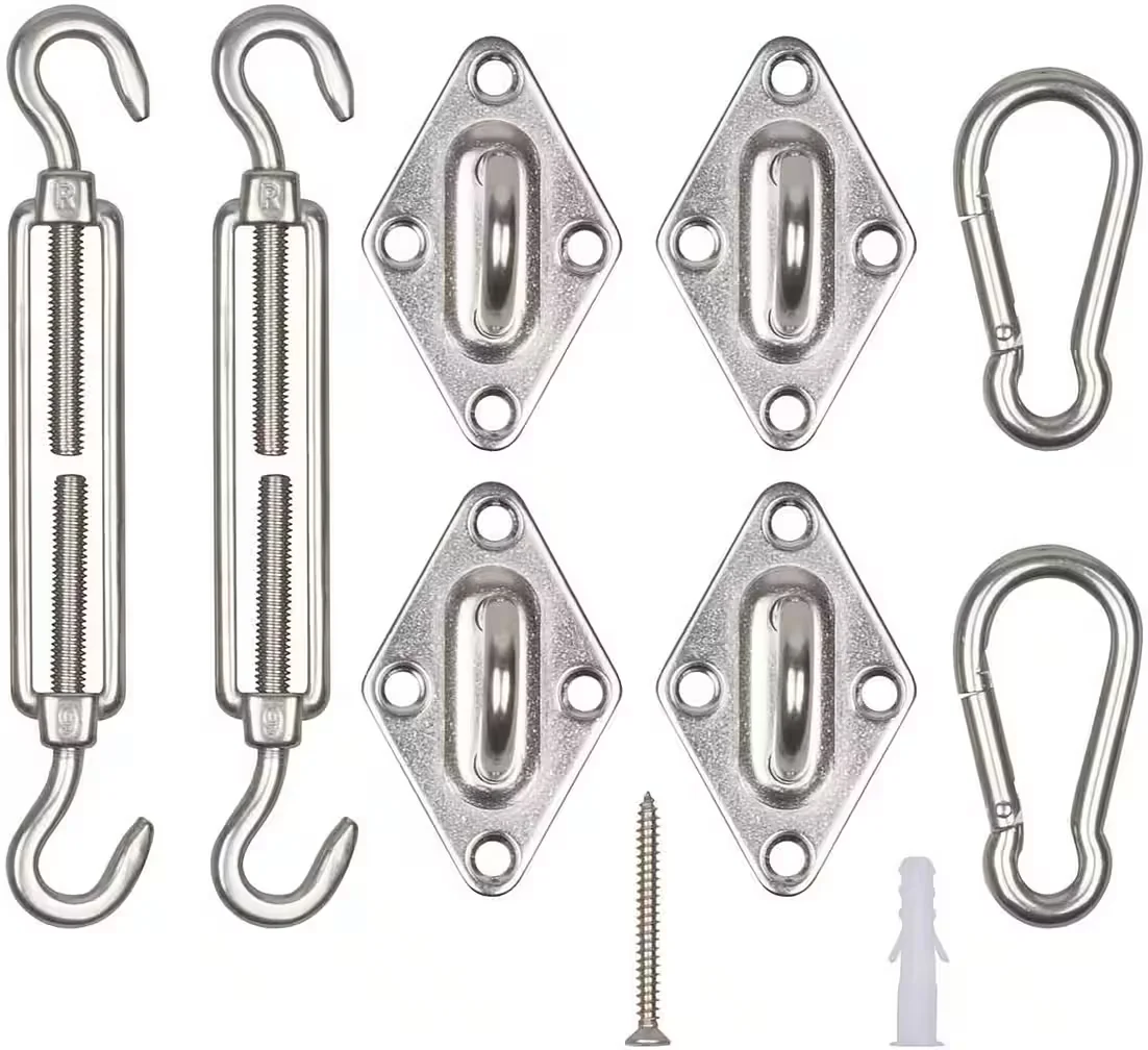 BONSPORT Sonnensegel Montageset Edelstahl M6 40-tlg mit Schrauben