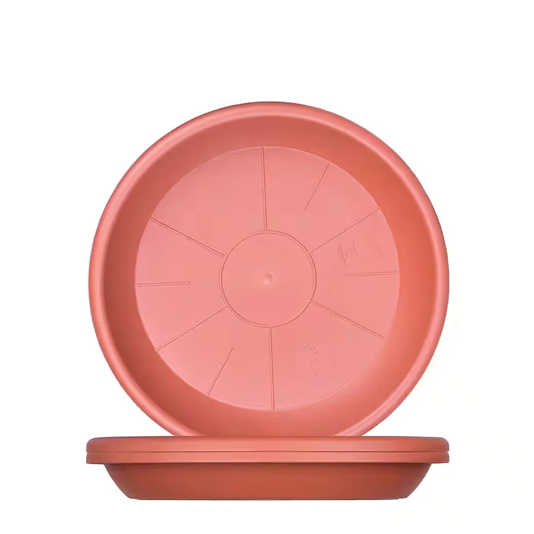BIGDEAN Blumentopfuntersetzer Kunststoff 19 cm Terrakotta 3er Set