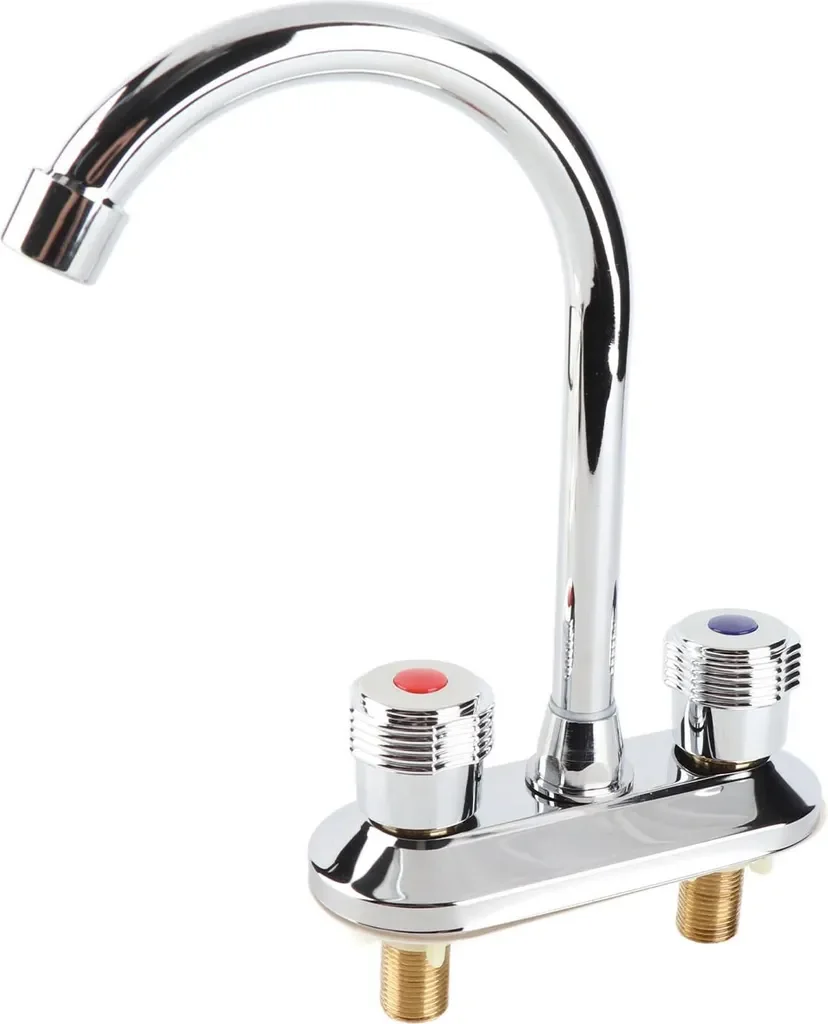 2-Griff-Badarmatur wassersparend Warmwasser-Zentralset-Badarmatur für Küchen Badewanne Waschbecken