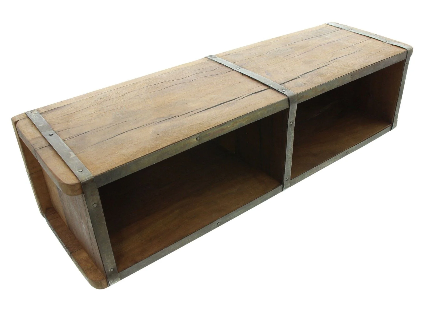 DEKOLEIDENSCHAFT Blumenkasten aus Holz mit Metallverzierungen, rustikal, rechteckiger Blumenkasten