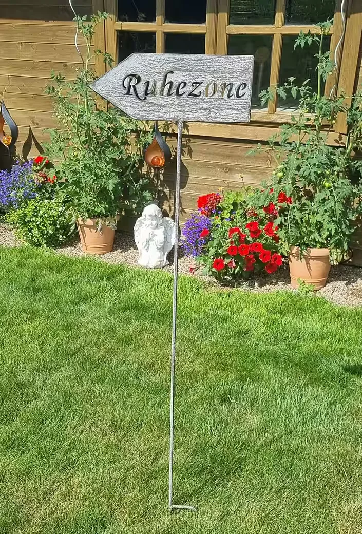 AMBIENTE HAUS Gartenstecker Ruhezone 122 cm Gartendeko 1 Stück