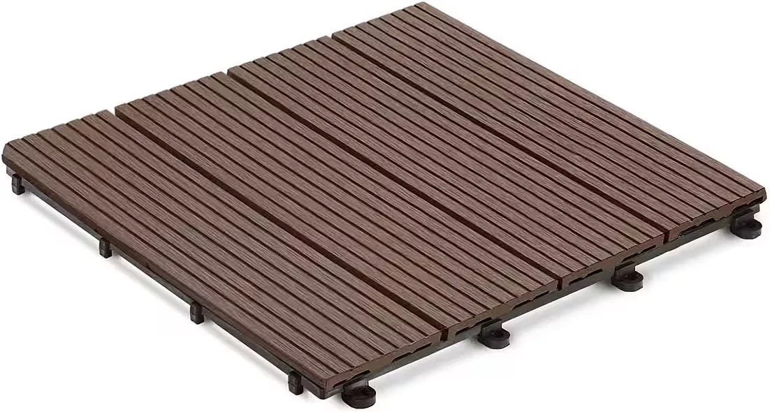 CASA PURA WPC Klickfliesen Royal dunkelbraun 30x30 cm mit Drainage