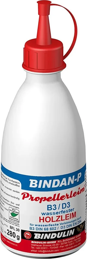 Bindan-P Propellerleim Holzleim 280 g mit Microfasertuch und Pinsel