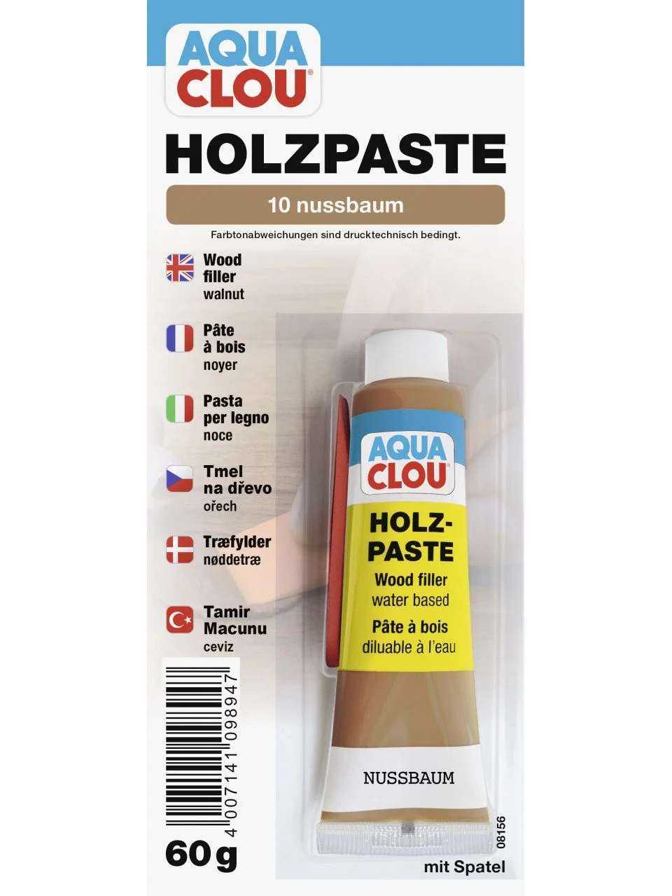 AQUA CLOU Holzpaste Fertigspachtel Nussbaum 60 g