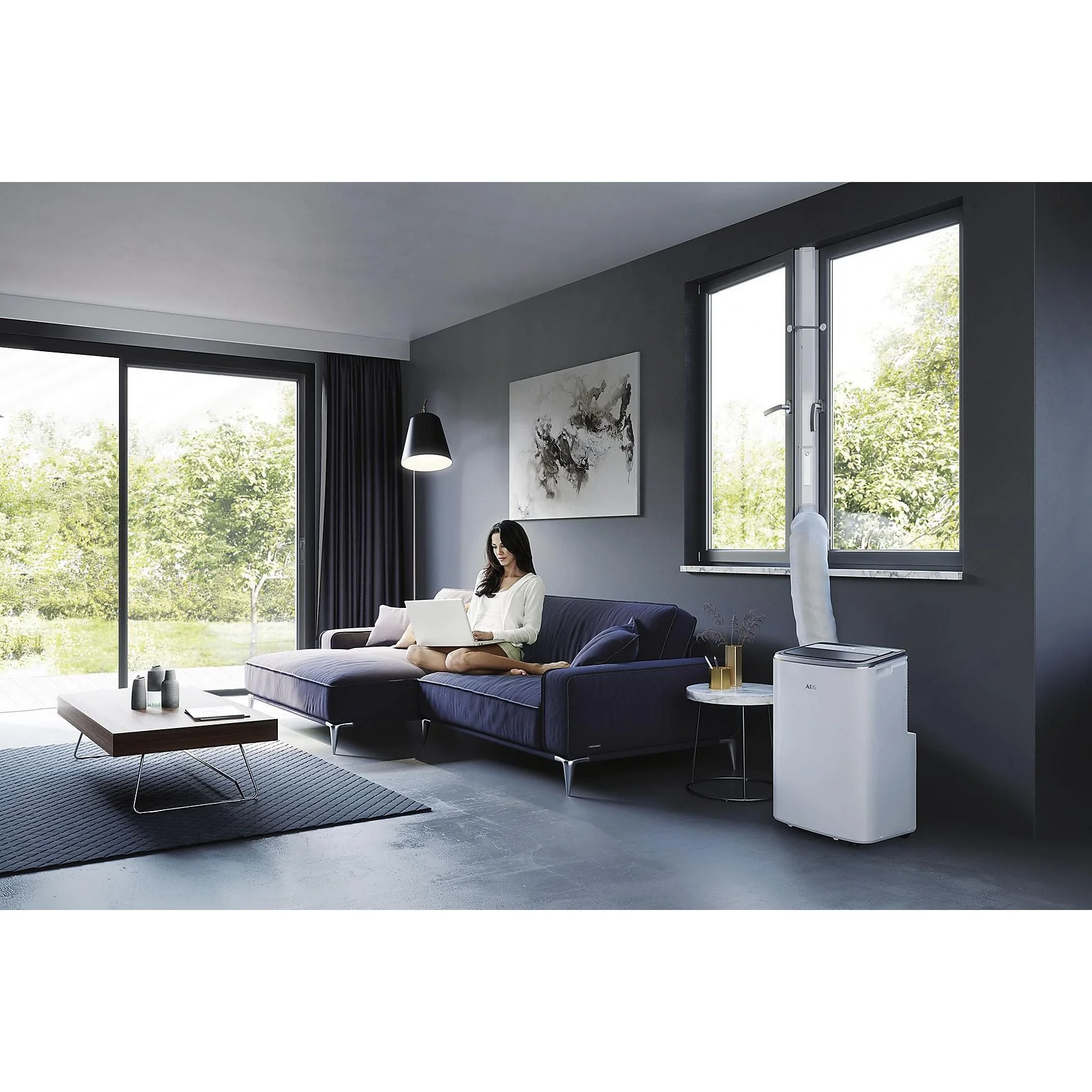 AEG AXP26U338CW mobiles Klimagerät Weiß für Räume bis 40 m2 EEK A
