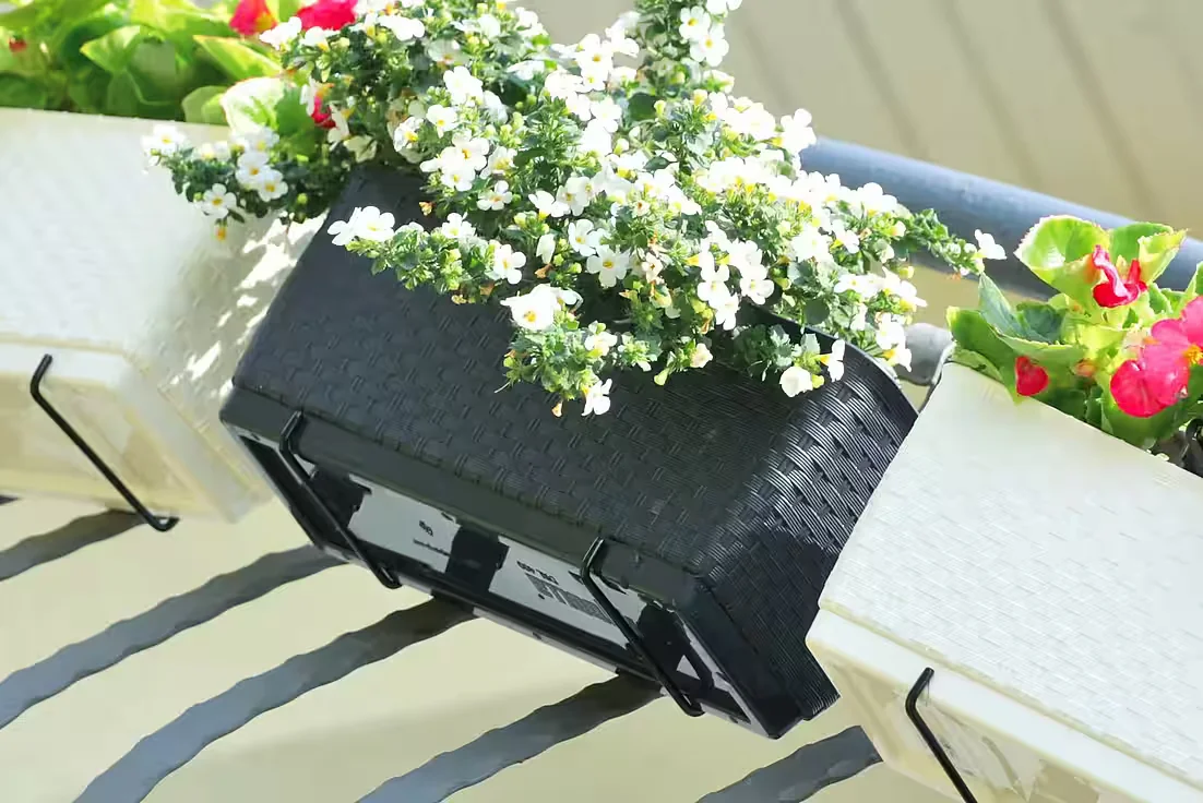 BIGDEAN Blumenkasten Pflanzkasten 49x16x17 cm mit Bewässerungssystem