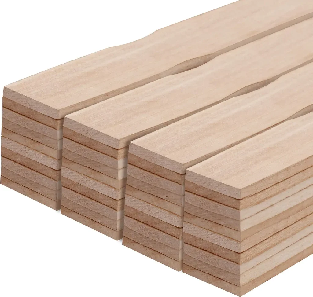 Belle Vous Holzspatel zum Basteln Rührstab Farbe (40er Pack) Holzstäbe 30 x 2,4 cm Holzstäbe Quadratisch Bastel Holzleisten zum Rühren von Farben,