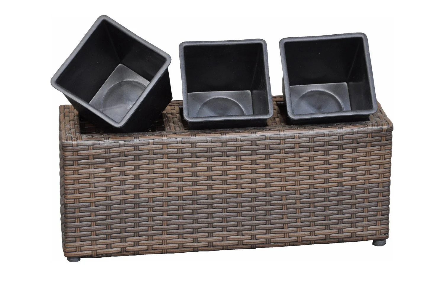 DAZIKEMO Blumenkasten Madeira braun Balkonkasten Pflanzkübel