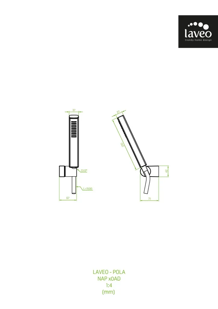 Design Brauseset mit Wandhalter Schwarz