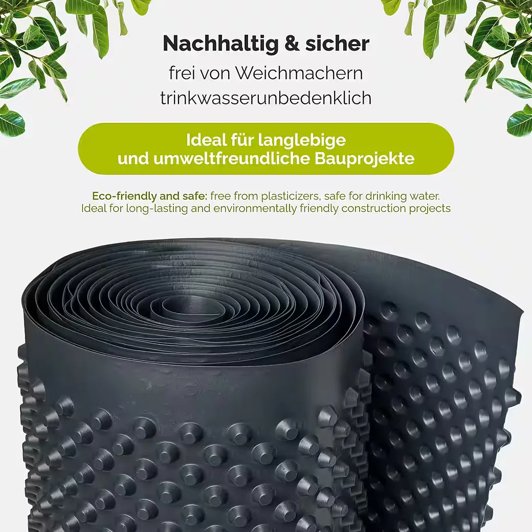 Baufolie HDPE Noppenfolie zur Bauwerksabdichtung und zum Mauerschutz GD-0160