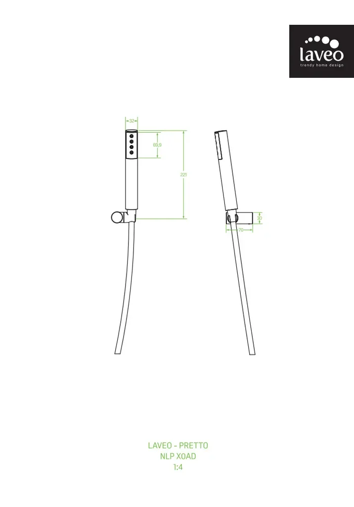 Design Brauseset mit Wandhalter Chrom