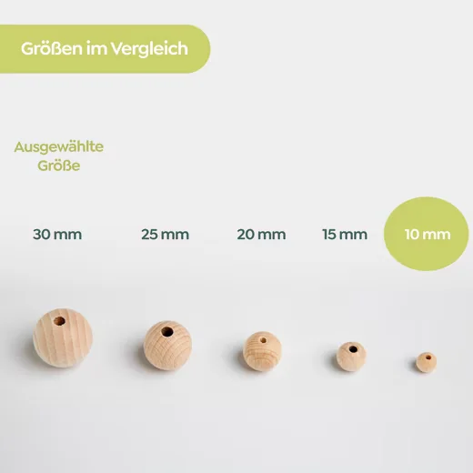 CANDINI Holzkugeln Buchenholz Bastelperlen für Makramee und Basteln