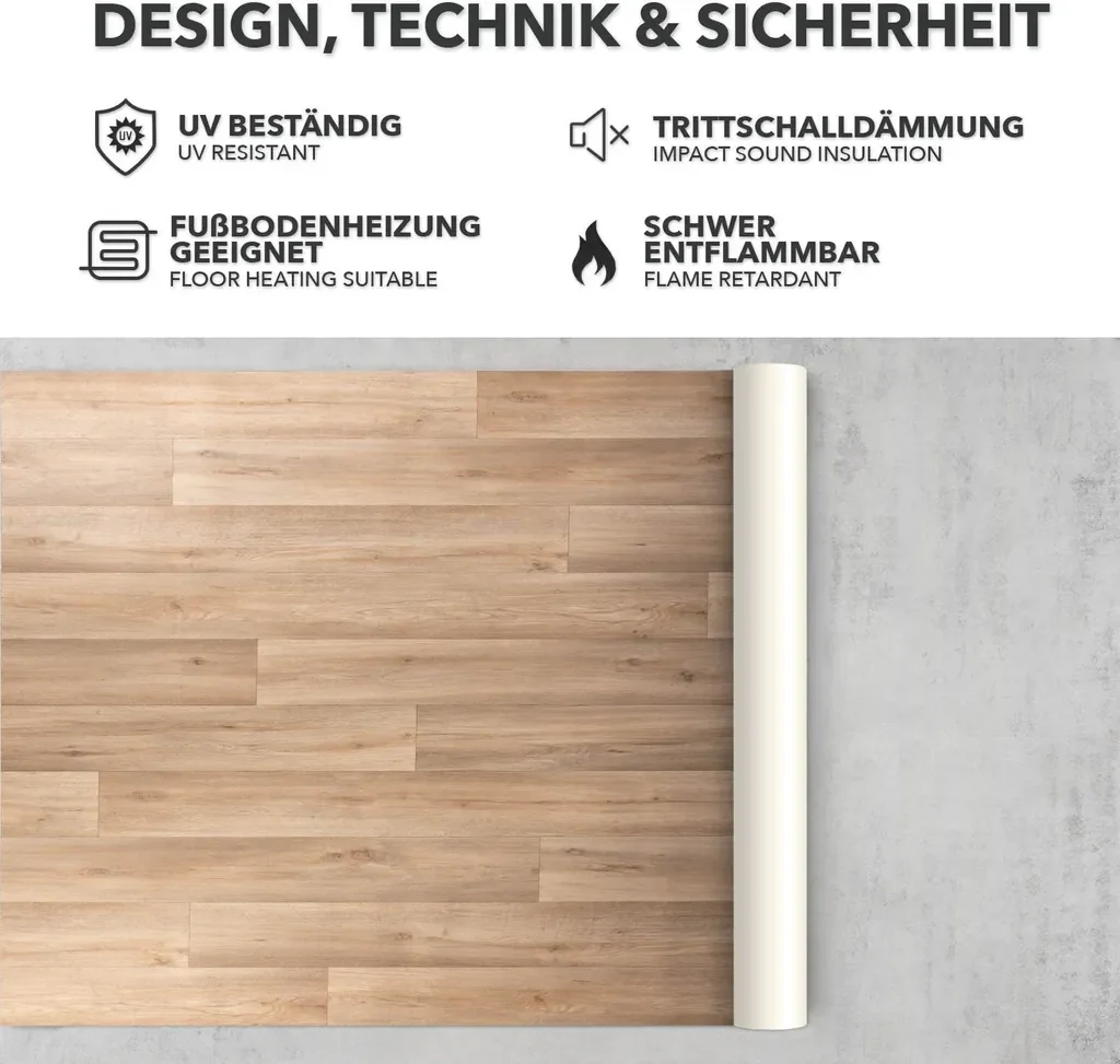 FLOORDIREKT Bodenschutzmatte CV-Belag Atlantic Silk Oak 973M 100x100cm