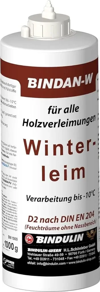 BINDULIN Bindan-W Winterleim 1000 Holzleim wasserfest mit Leimspachtel