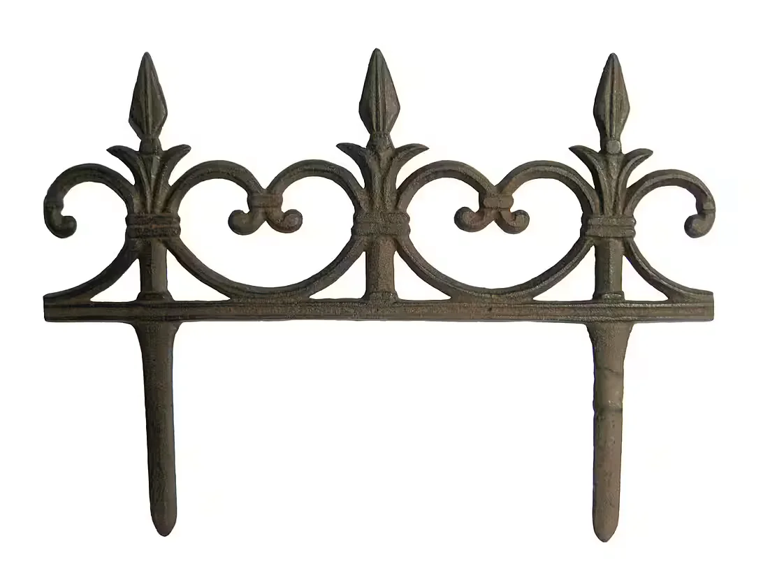B&S Beetzaun Beeteinfassung Gusseisen Lilie Fleur de Lys 33,5x24,5 cm