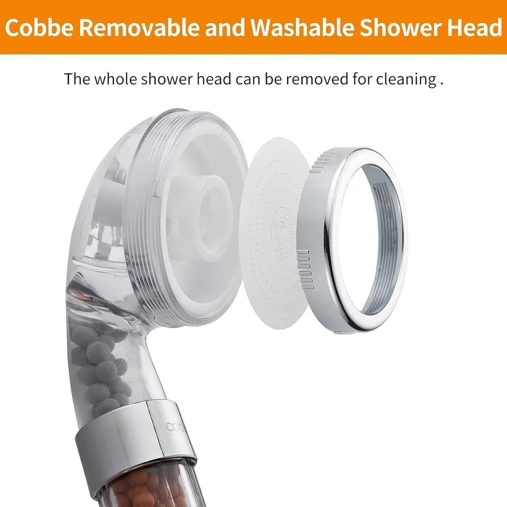 Cobbe Hochdruck Handbrause mit Filtration, 3 Auslassmodi