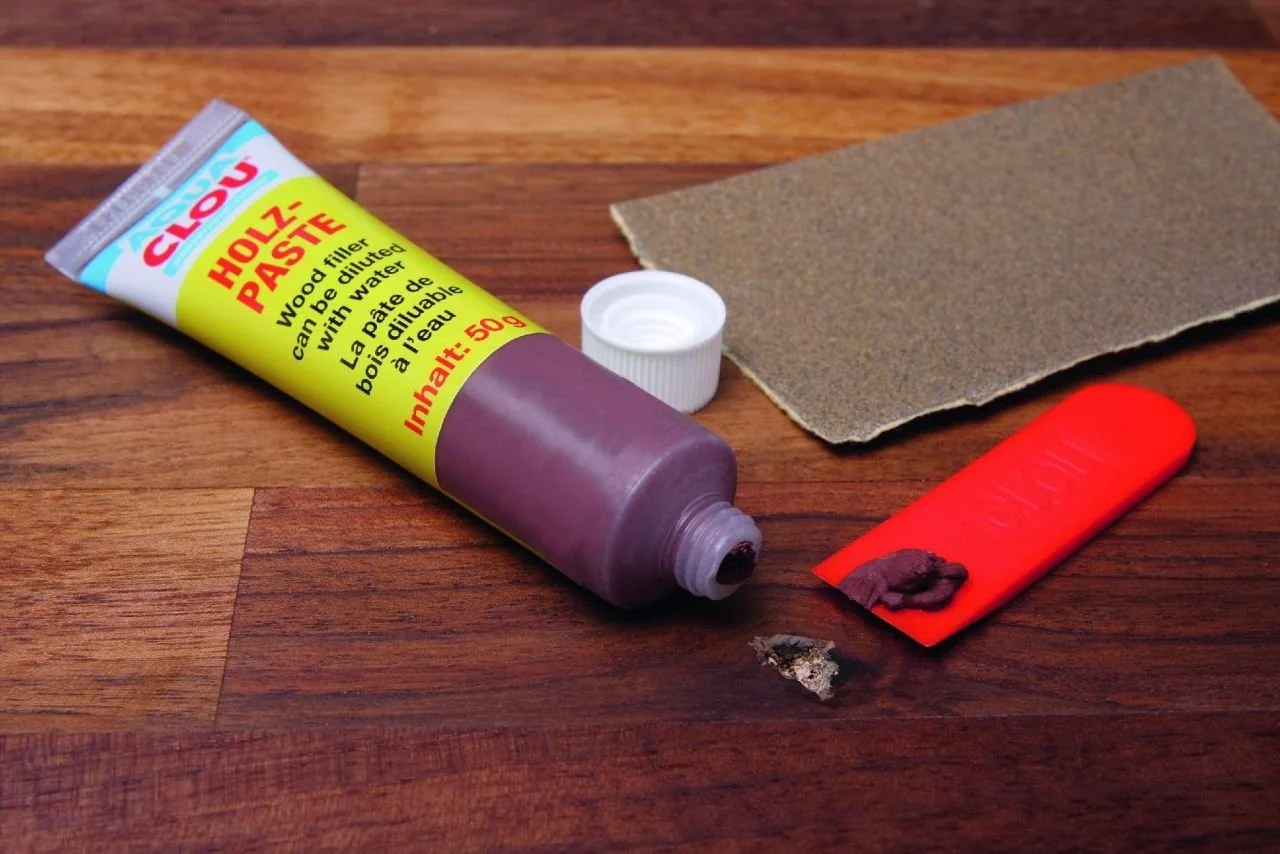 AQUA CLOU Holzpaste 60 g Eiche dunkel Holzreparatur Spachtel