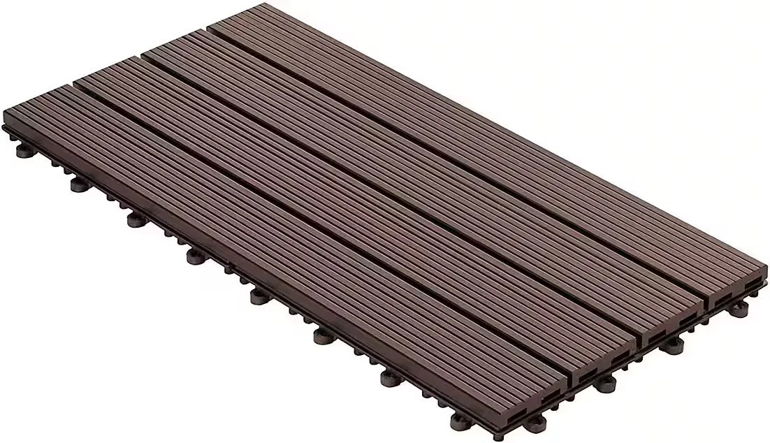 CASA PURA WPC Terrassenfliese Royal Dunkelbraun 60x30 cm Holzoptik