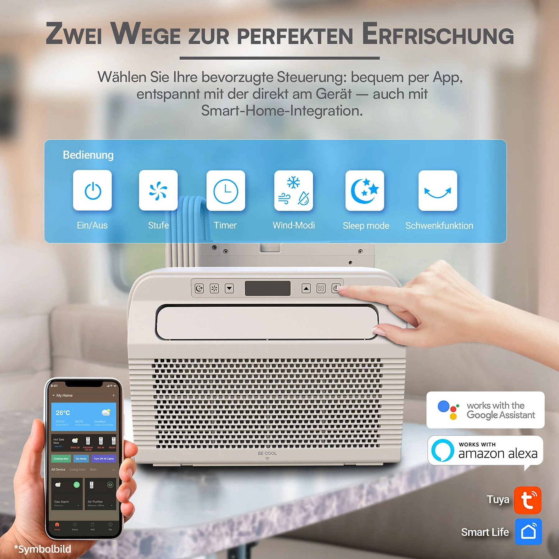 BE COOL BC5CSKL26 Split Klimagerät weiß A für Räume bis 12 m2