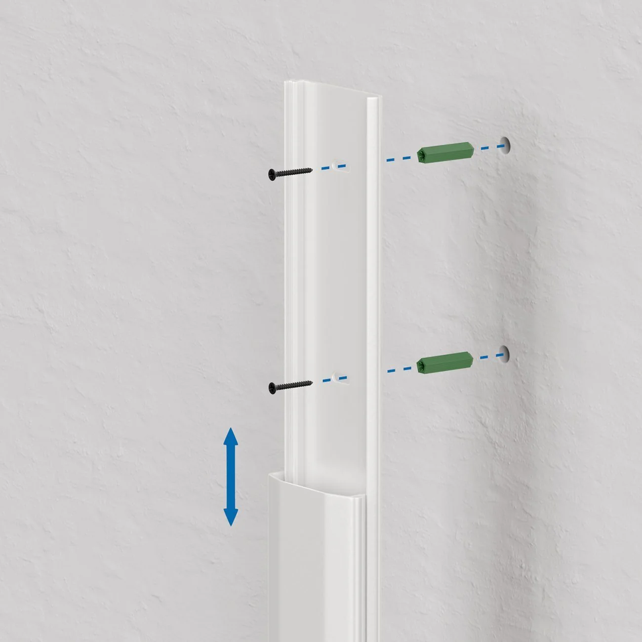 Kabelzubehör deleyCON Universal Kabelkanal hochwertiges PVC Länge 50cm - Weiß