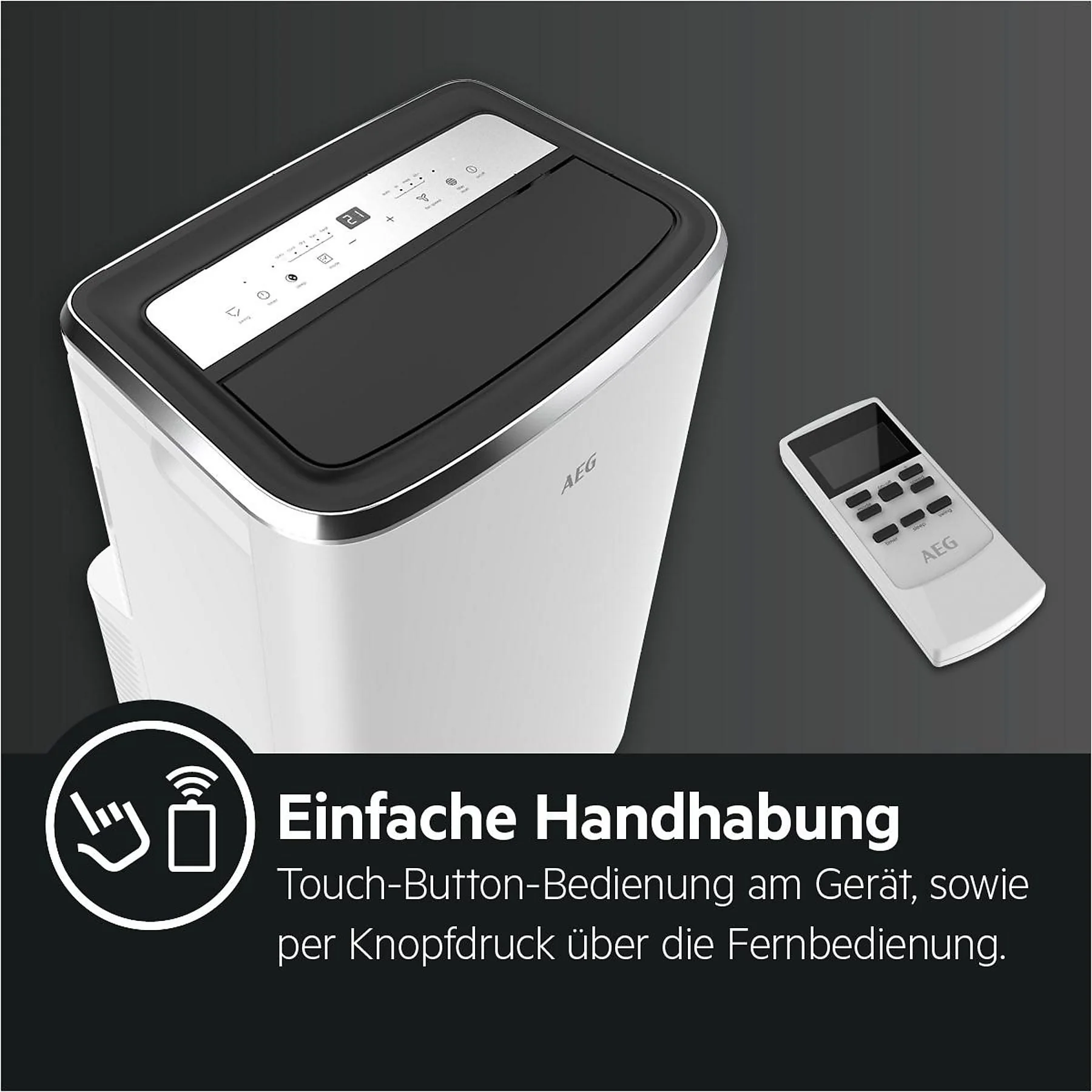 AEG AXP26U338CW mobiles Klimagerät Weiß für Räume bis 40 m2 EEK A