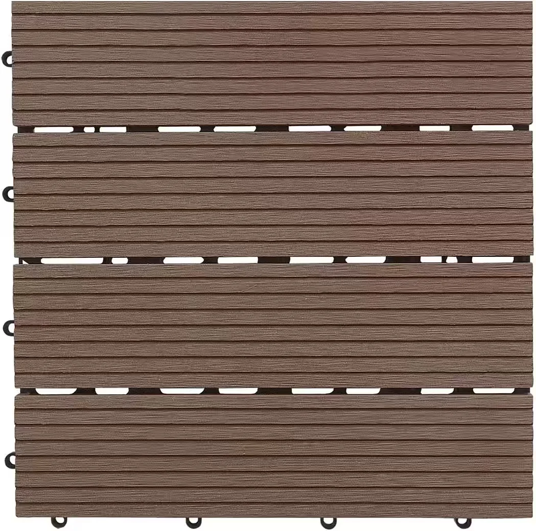 CASA PURA WPC Klickfliesen Royal dunkelbraun 30x30 cm mit Drainage