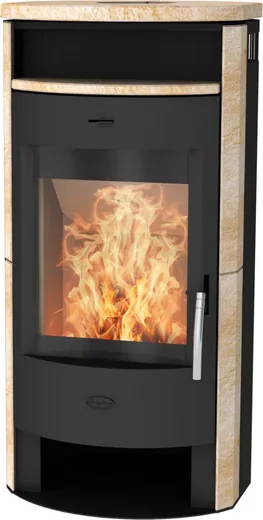 FIREPLACE Kaminofen Heathus MAIA Sandstein 6 kW mit Holz- und Teefach