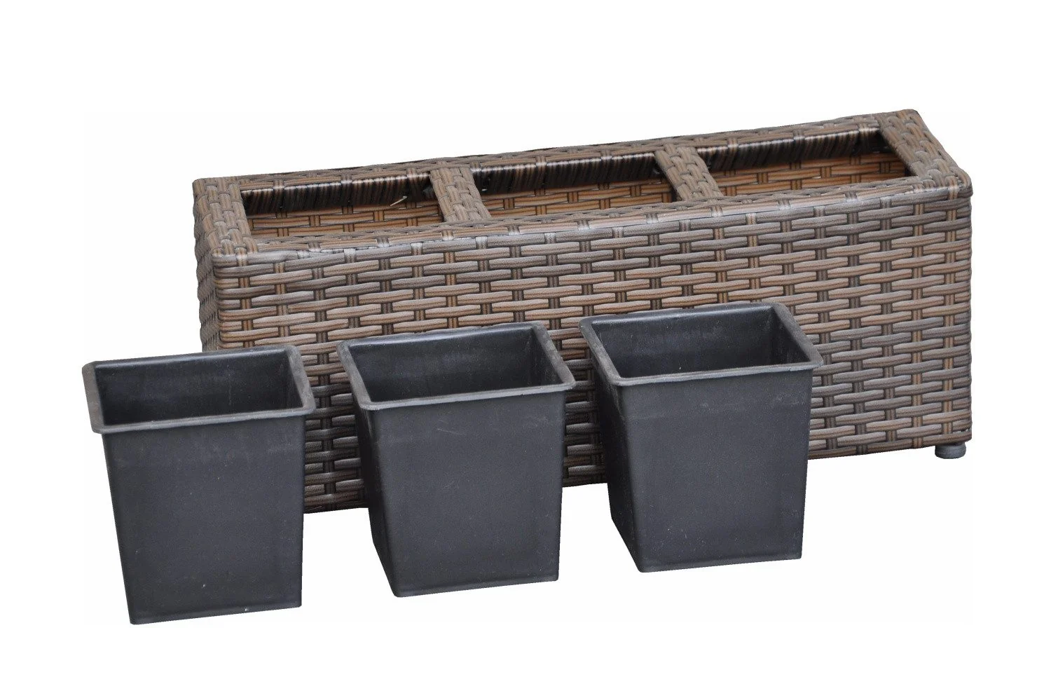 DAZIKEMO Blumenkasten Madeira braun Balkonkasten Pflanzkübel
