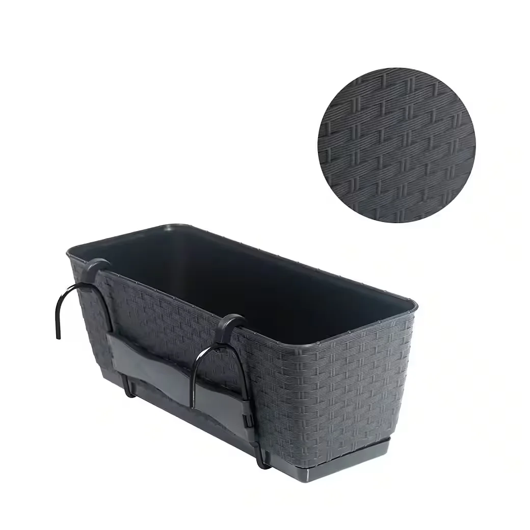 BIGDEAN Blumenkasten Pflanzkasten 49x16x17 cm mit Bewässerungssystem
