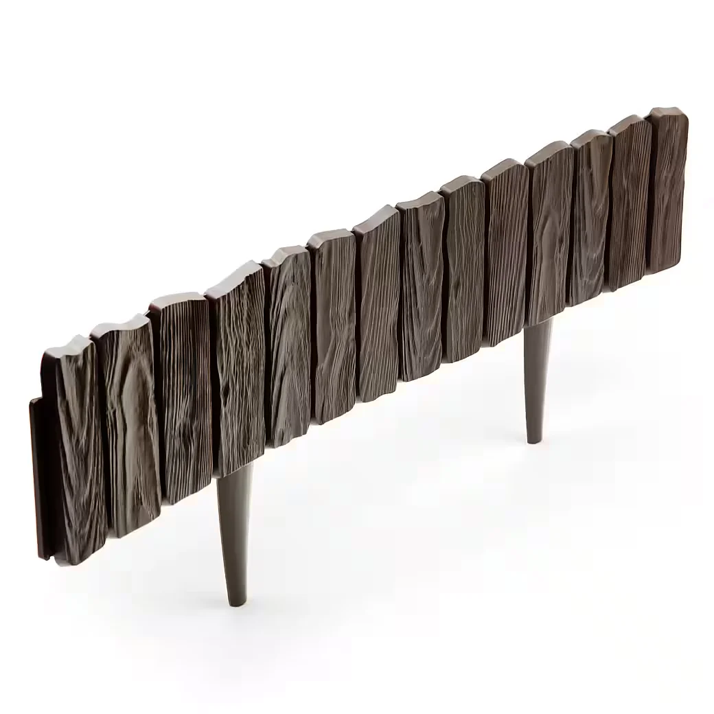 BIGDEAN Rasenkante Beeteinfassung 57x13 cm Kunststoff Holzoptik Set