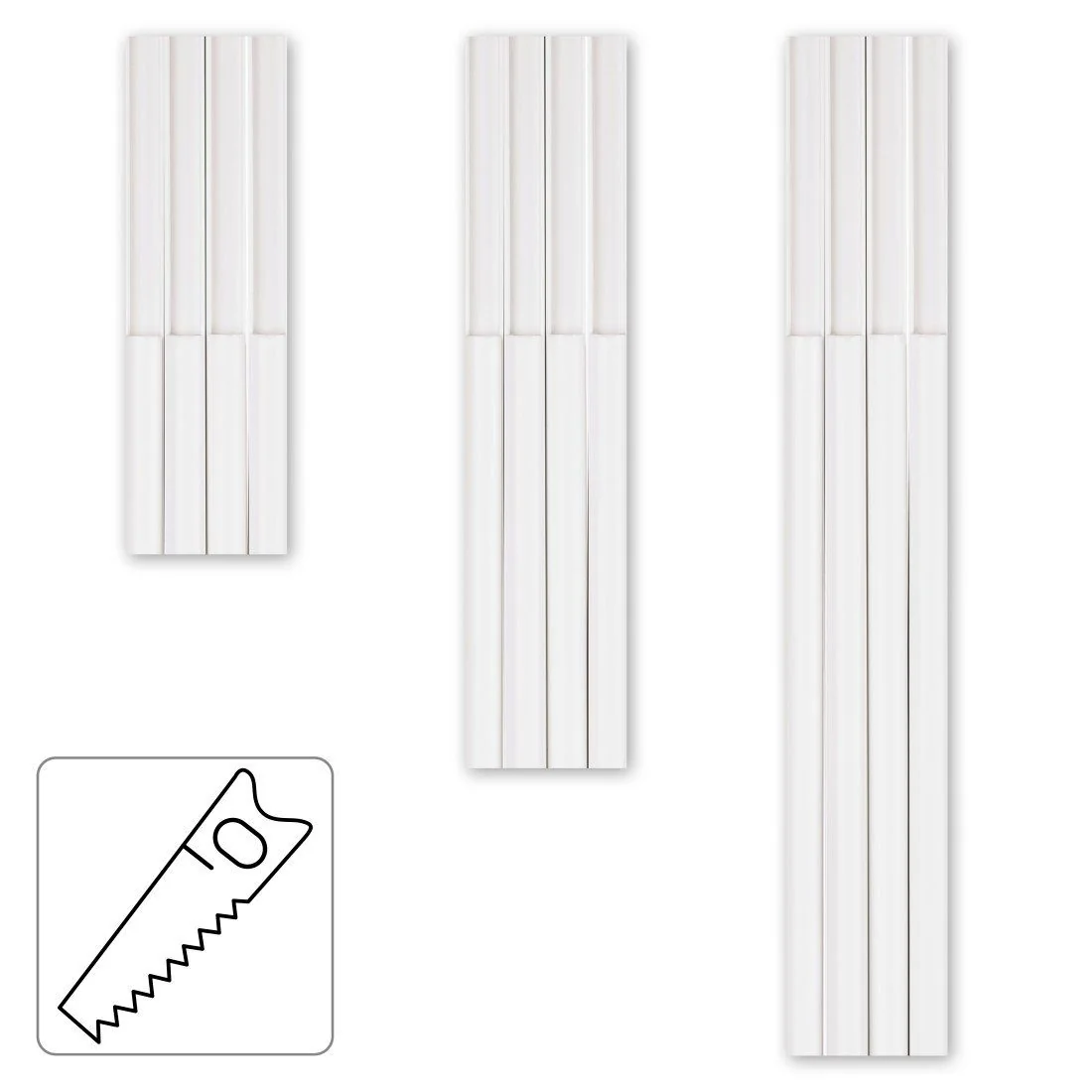 Kabelkanal Kabelkanal, 4 Stück, 100 x 2,1 x 1 cm, PVC, Weiß