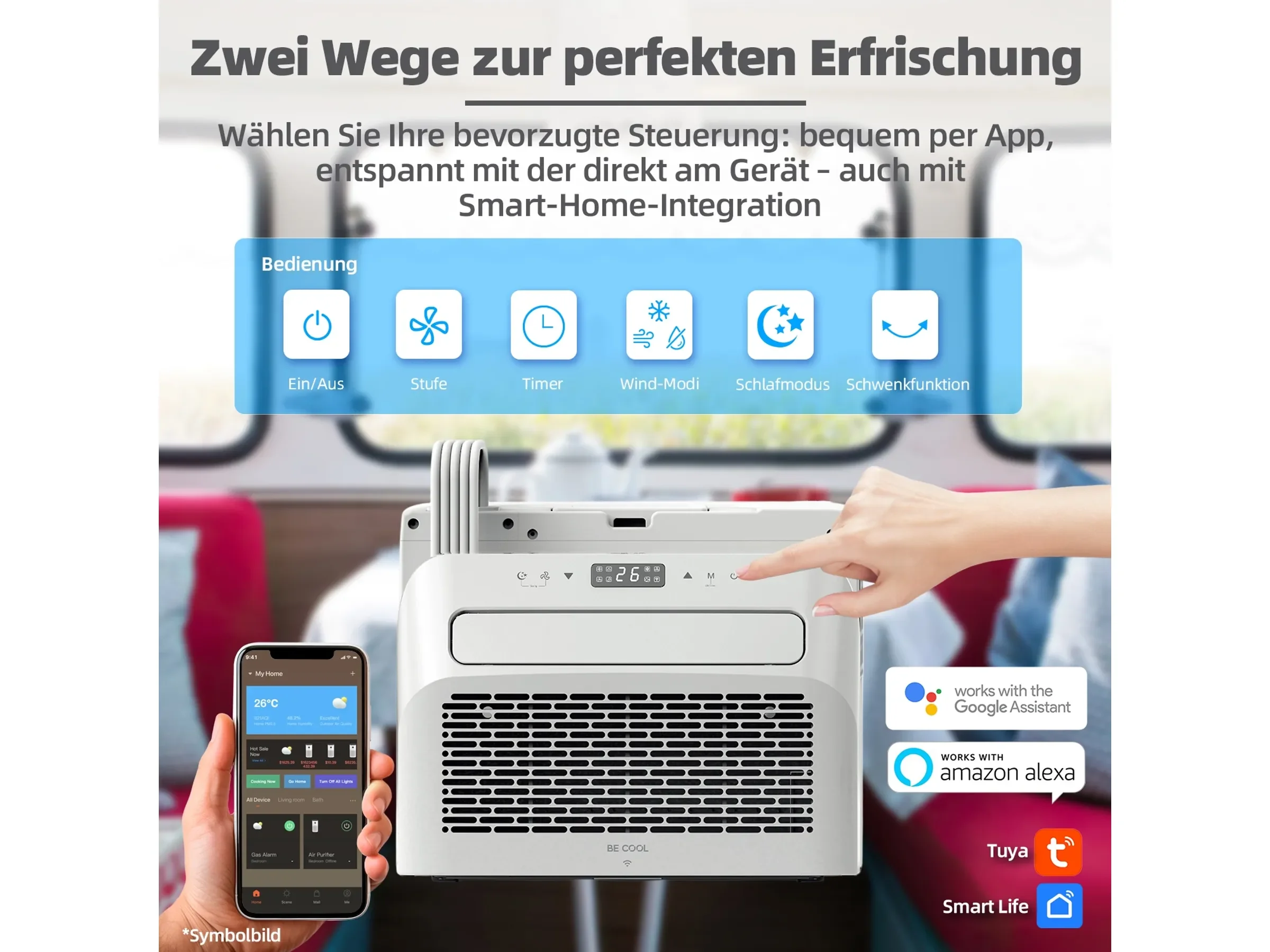 BE COOL BC5CSKL 3in1 Caravan Split-Klimaanlage 5.000 BTU/h WiFi