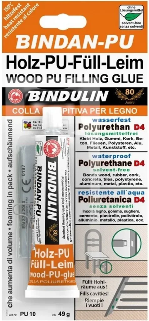 BINDULIN Holz-Polyurethan Füllleim braun 49 g