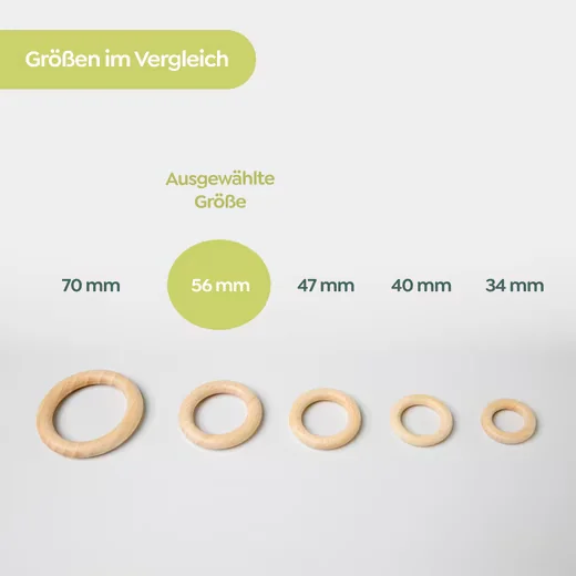 CANDINI Bastelperlen Holzringe aus Buchenholz für Makramee und Basteln