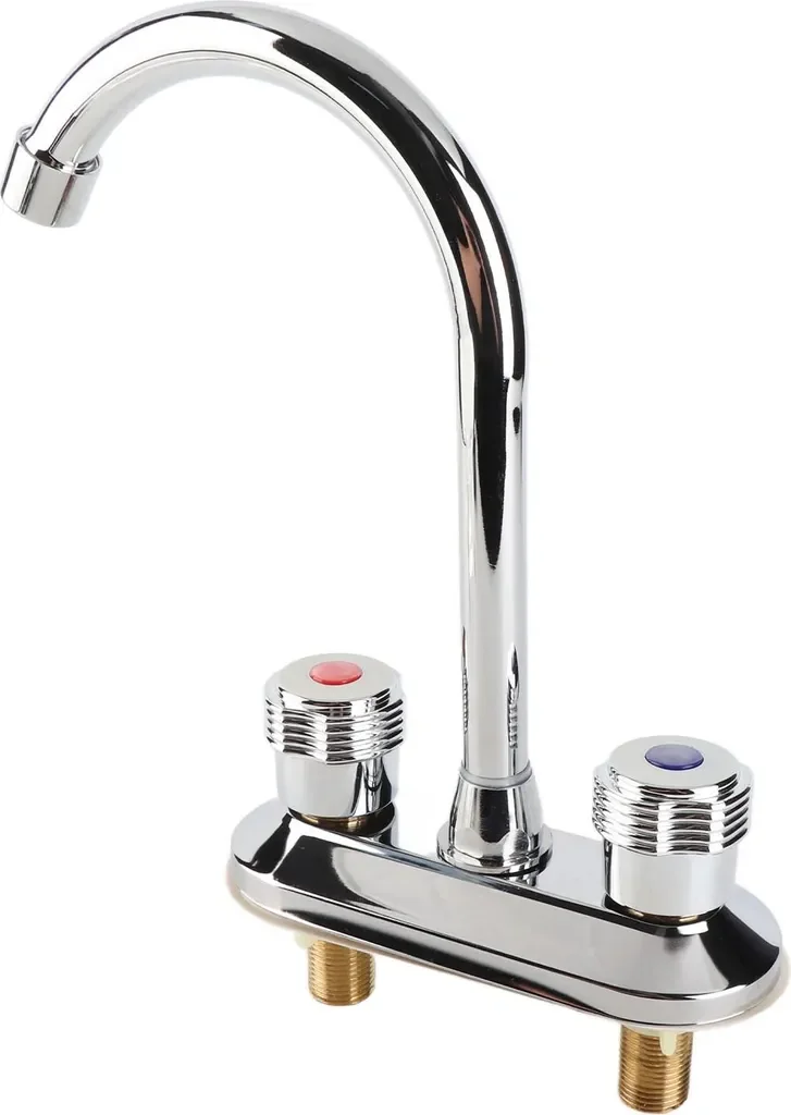 2-Griff-Badarmatur wassersparend Warmwasser-Zentralset-Badarmatur für Küchen Badewanne Waschbecken