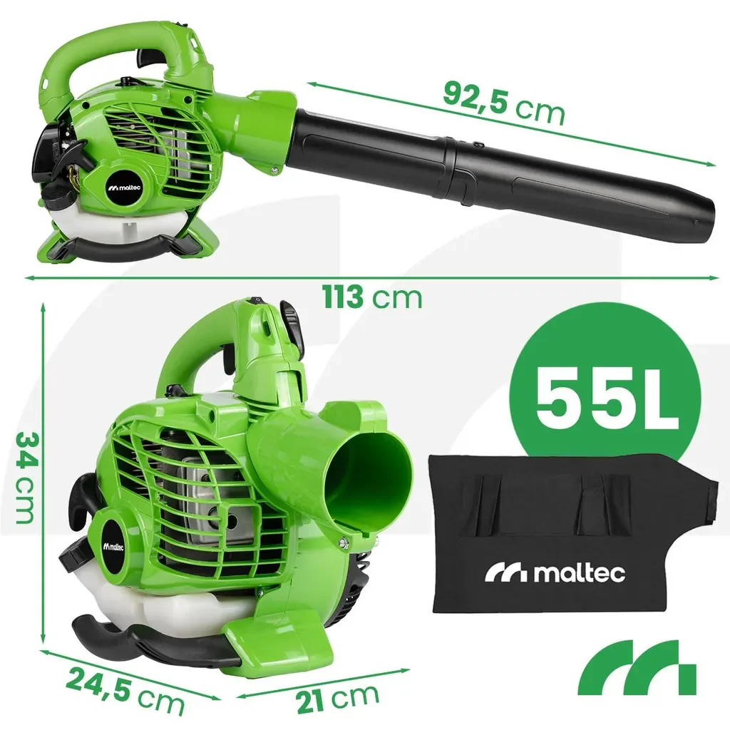 MalTec MasterBlow7500W Benzin Laubsauger Laubbläser 2 Takt Häcksler