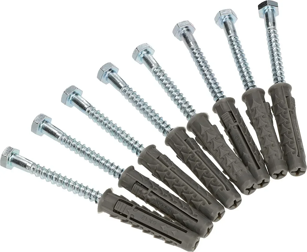KOTARBAU® Universaldübel mit Hexkopfschraube Satz 8 Stk. 12x80mm Verbindungselemente aus Metall und Kunststoff