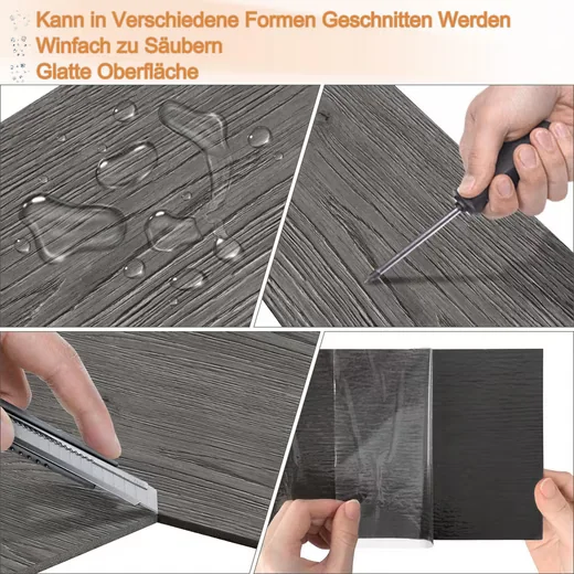 FIVMEN Vinylboden selbstklebend Holzoptik 18 Stück 2,51 m2 schneidbar