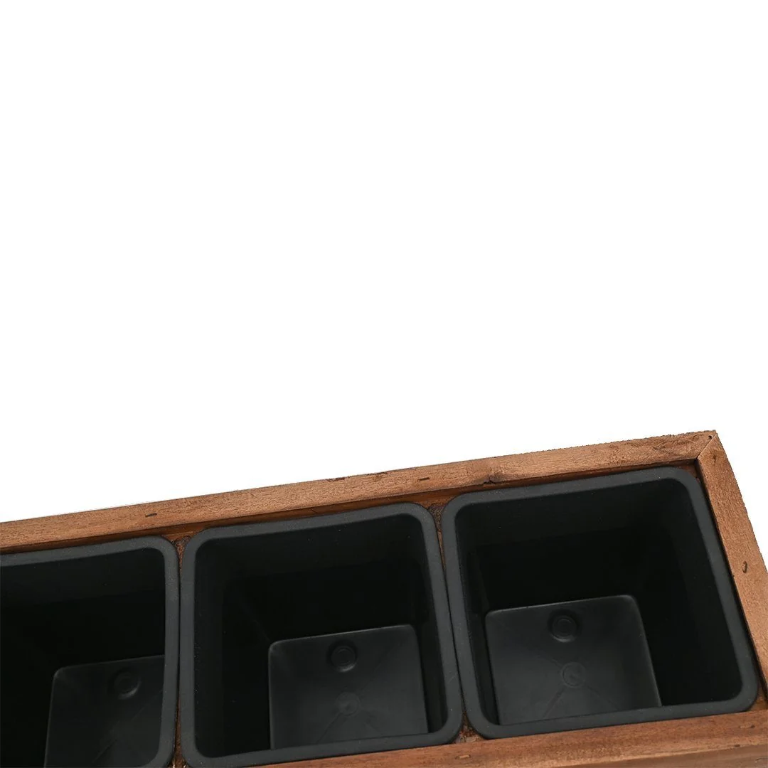 DASMÖBELWERK Blumenkasten Pflanzkasten Blumenkasten Pflanzgefäß Akazienholz 42 x 15,5 cm