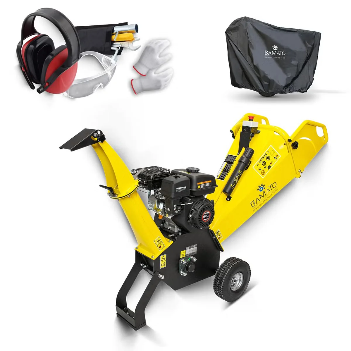 BAMATO HACK-100 Benzin Gartenhäcksler 4,1 kW für 100 mm Äste