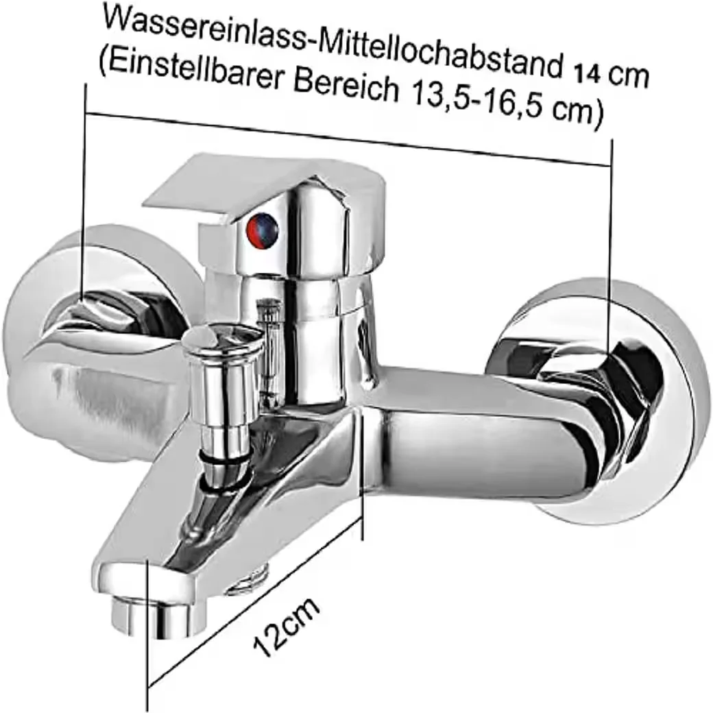 Badezimmer-Set Silberne Einhebel-Badewannenarmatur Duschset für Wanne und Dusche