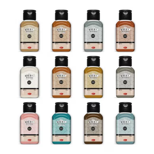 Metallglanzfarbe Metallic Acrylfarben, 12er-75ml, Brillante Farben