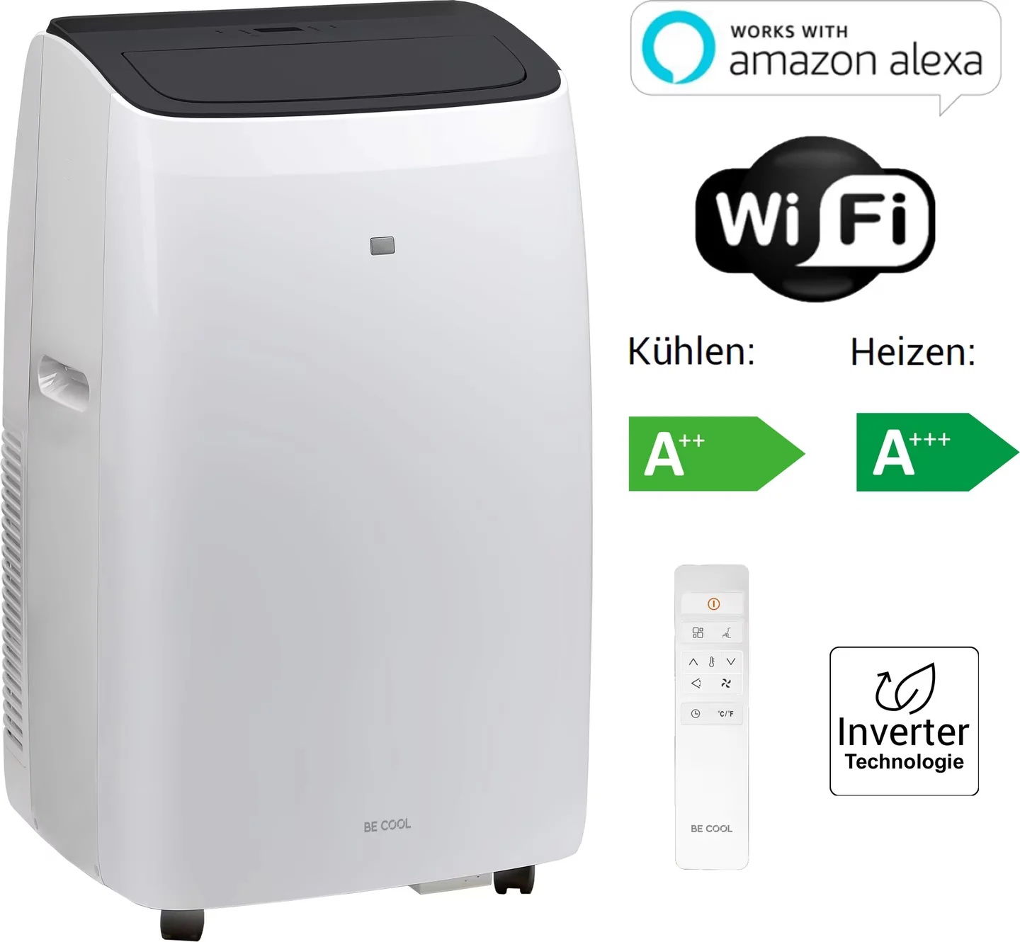 BE COOL BCSINV12KSWW Klimaanlage für Räume bis 42 m²