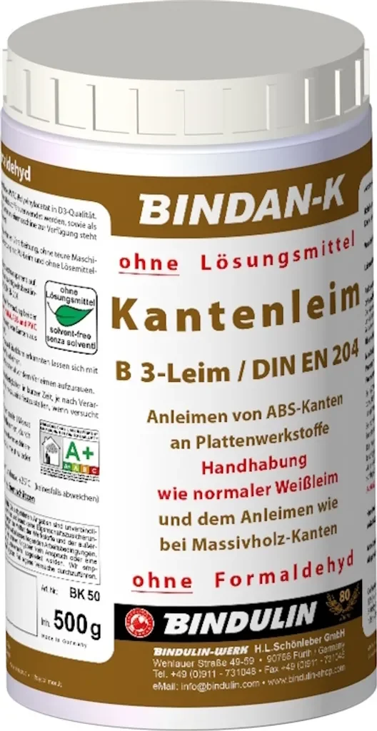 BiNDAN-K BINDULIN Kantenleim 1K B3 Holzleim 500 g mit Pinsel