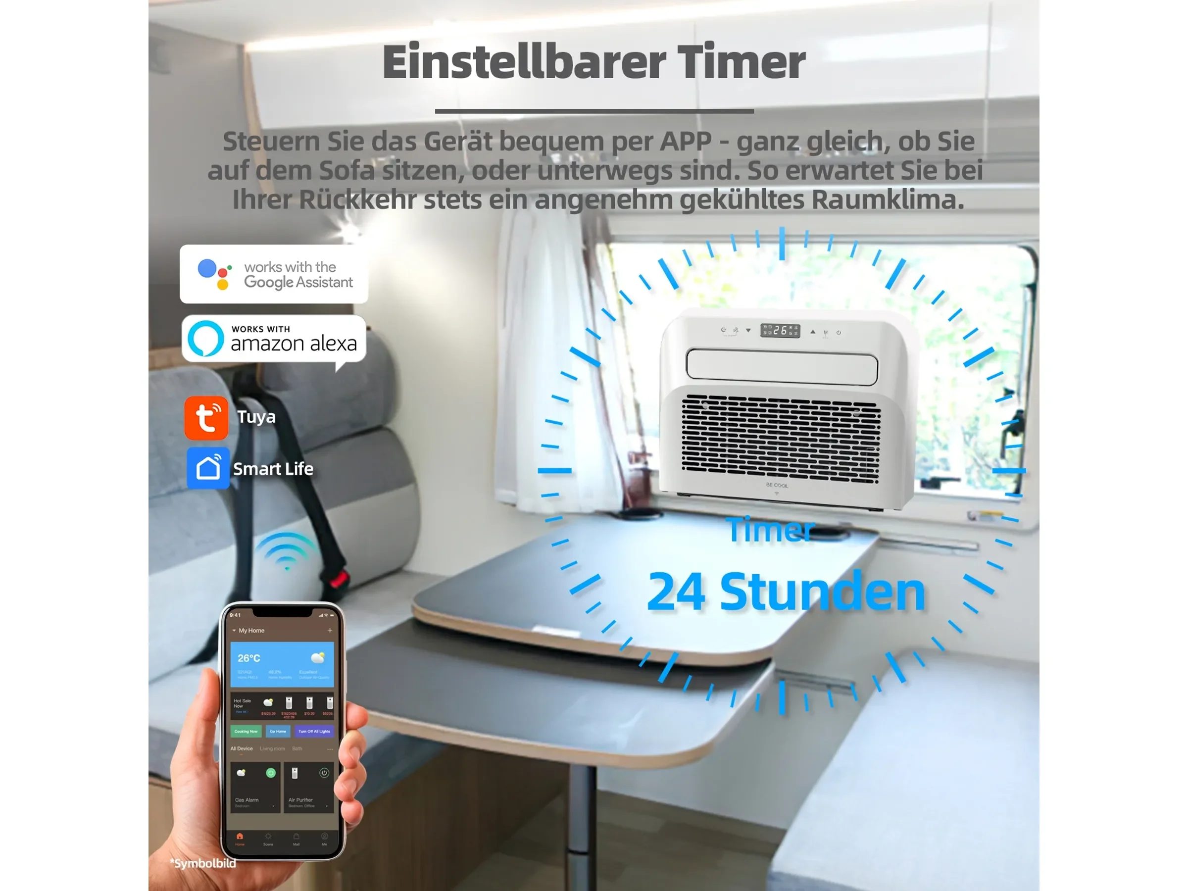 BE COOL BC5CSKL 3in1 Caravan Split-Klimaanlage 5.000 BTU/h WiFi