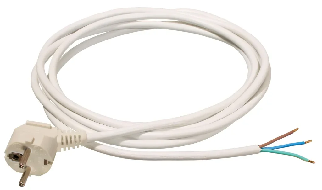 as-Schwabe PVC-Anschlusskabel 10m Schukowinkelstecker 230V 16A Weiß IP20