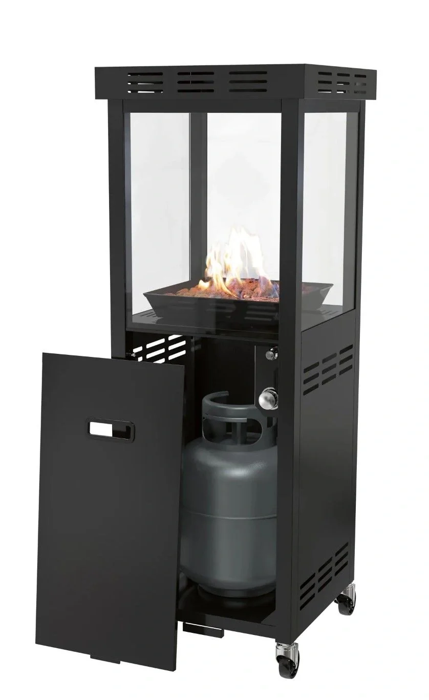 Blumfeldt Ridera Gaskamin 6,5 kW mit Panoramaglas und Lavasteinen